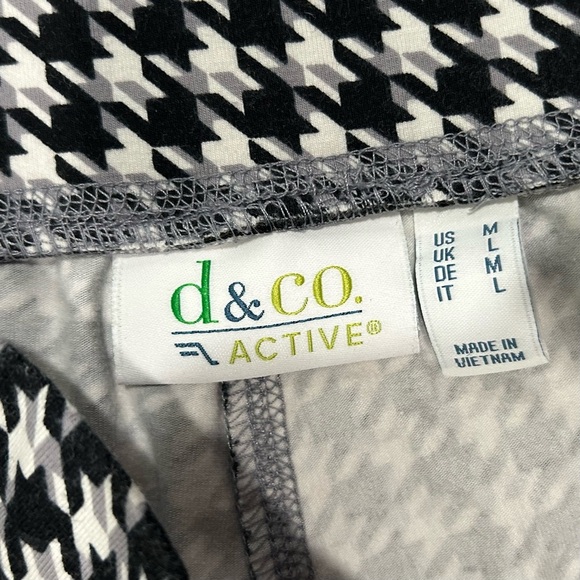 Denim & Co Active Stretch Athletic Leggings Side Pocket Black Houndstooth Size M - Picture 5 of 9